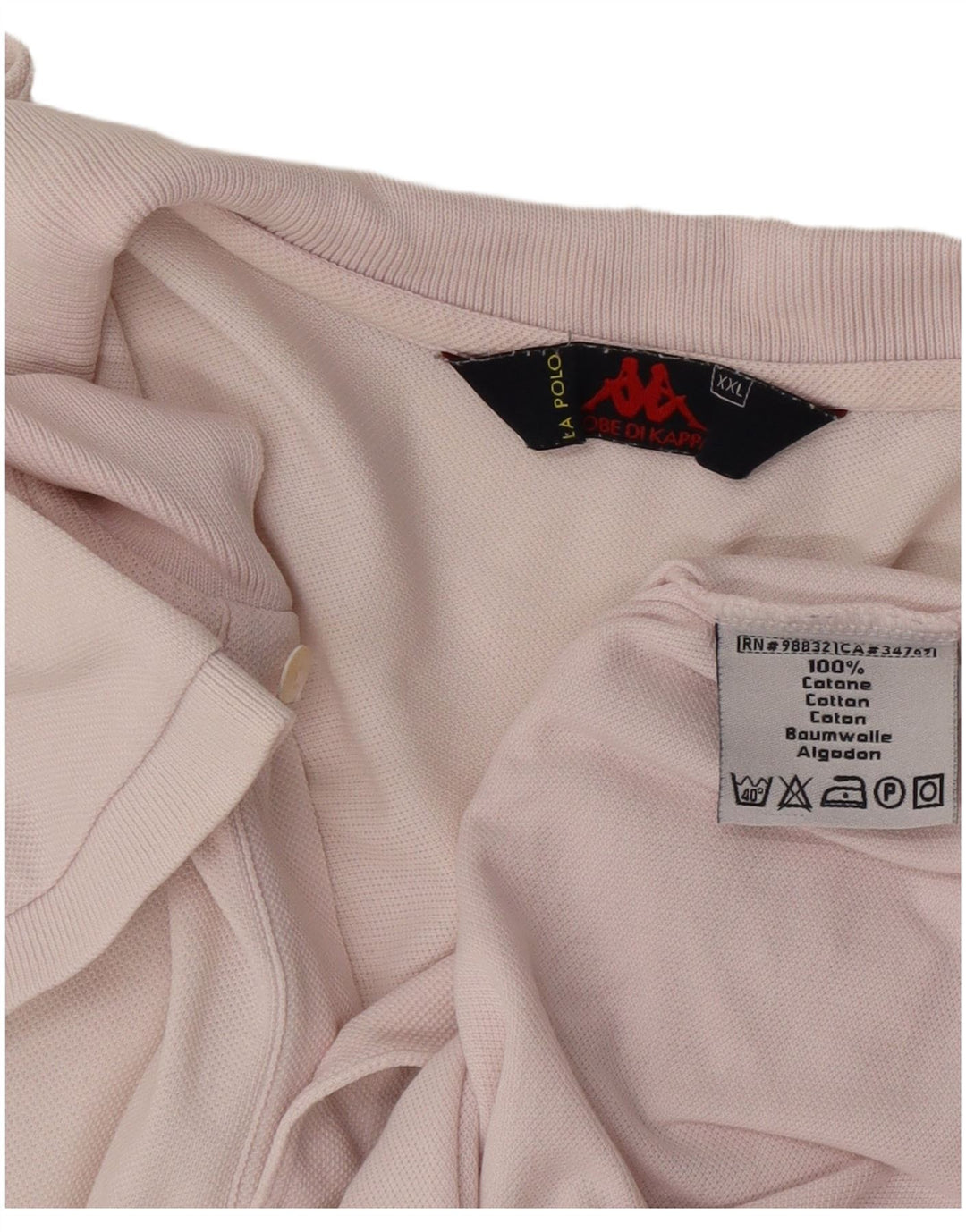 Kappa Mens Polo Shirt 2XL Pink Cotton