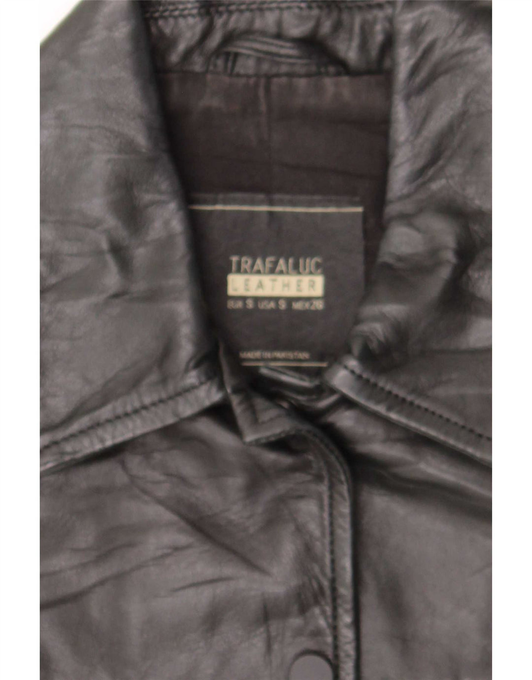 Trafaluc Γυναικείο Biker Δερμάτινο Μπουφάν UK 10 Small Black Leather