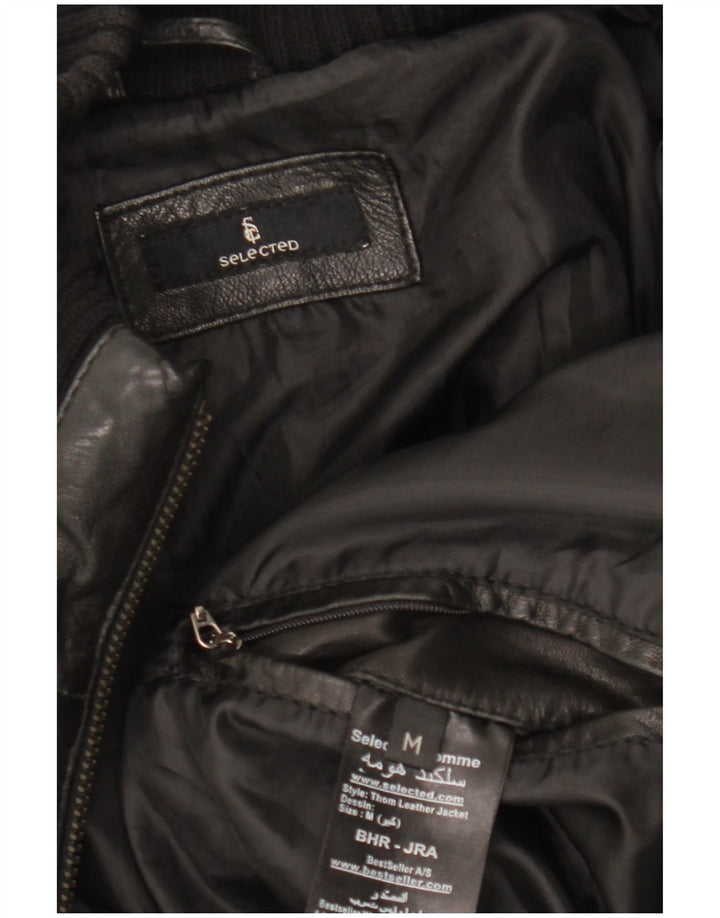 Giacca in pelle da uomo selezionata UK 38 Pelle nera media