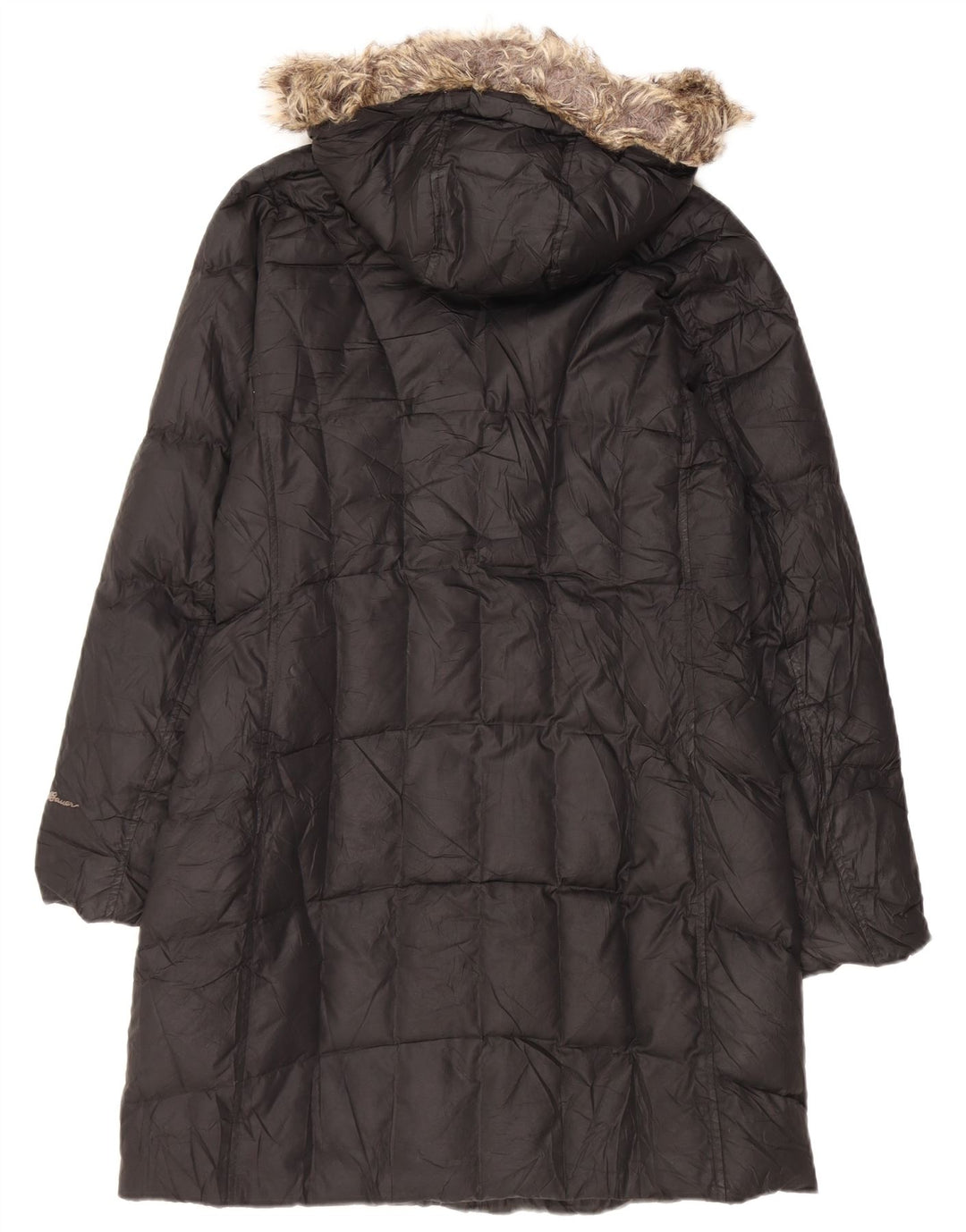 Palton căptușit cu glugă pentru femei Eddie Bauer UK 14 Poliester mediu negru