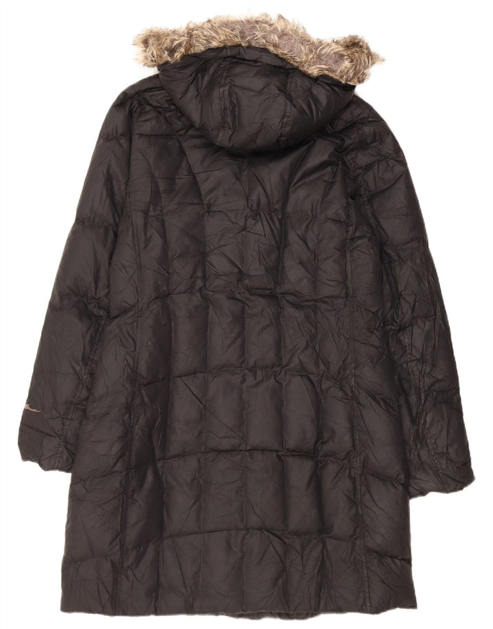 Palton căptușit cu glugă pentru femei Eddie Bauer UK 14 Poliester mediu negru