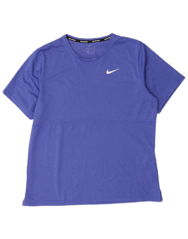 Nike Mens Dri Fit T-Shirt Top Large Blue Polyester