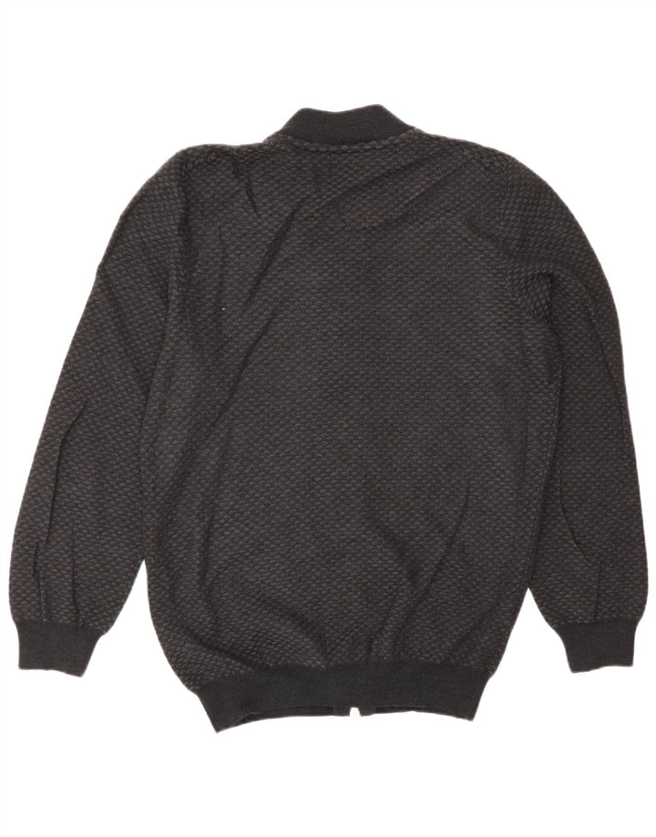 Falconeri Mens Cardigan Sweater IT 54 XL Grey Wool