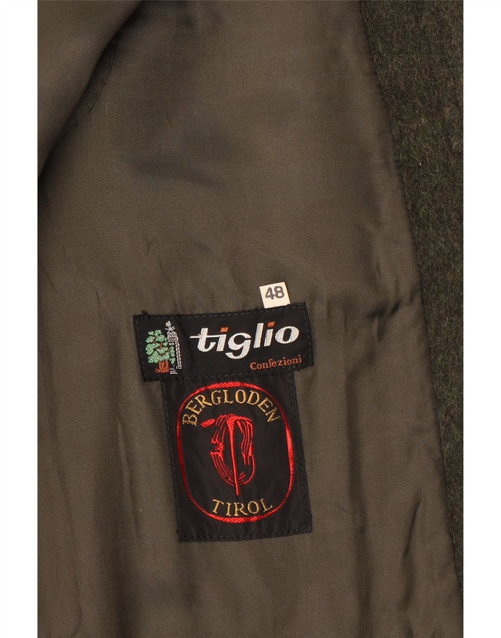 Tiglio Mens Overcoat IT 48 Medium Khaki
