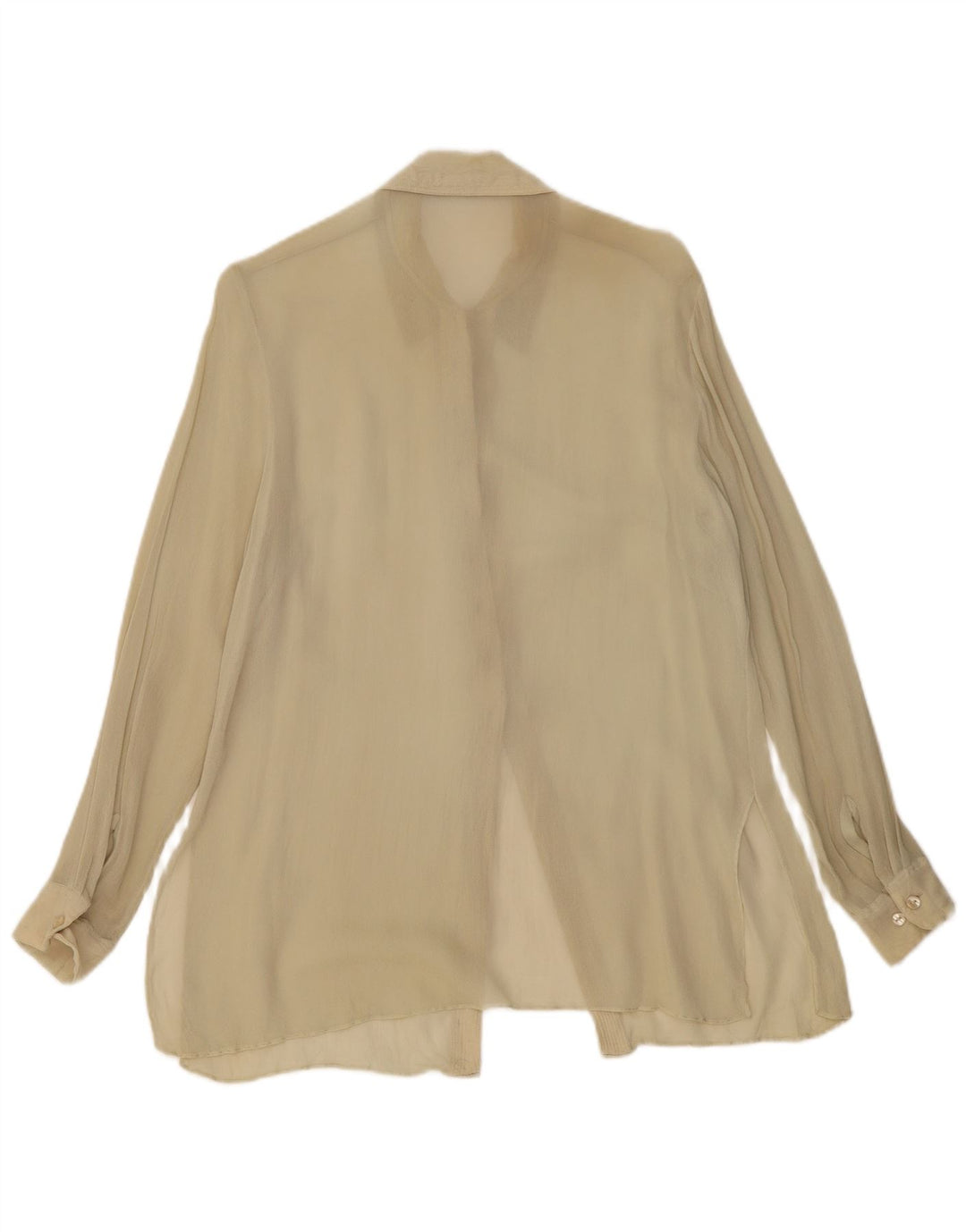 Nitya Womens See Through Shirt Blouse EU 38 Medium Beige Viscose