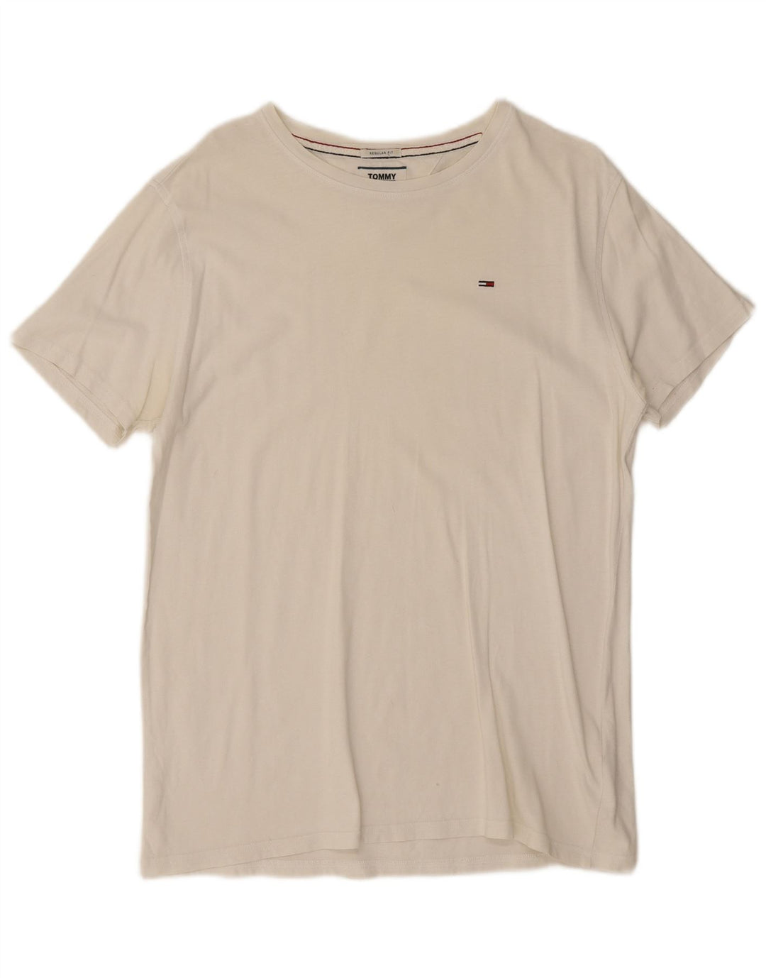 Tommy Hilfiger Mens Regular Fit T-Shirt Top Medium White Cotton
