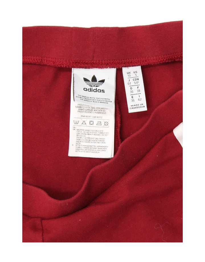 ADIDAS Womens Leggings UK 10 Small Red Cotton Vintage Adidas and Second-Hand Adidas from Messina Hembry 