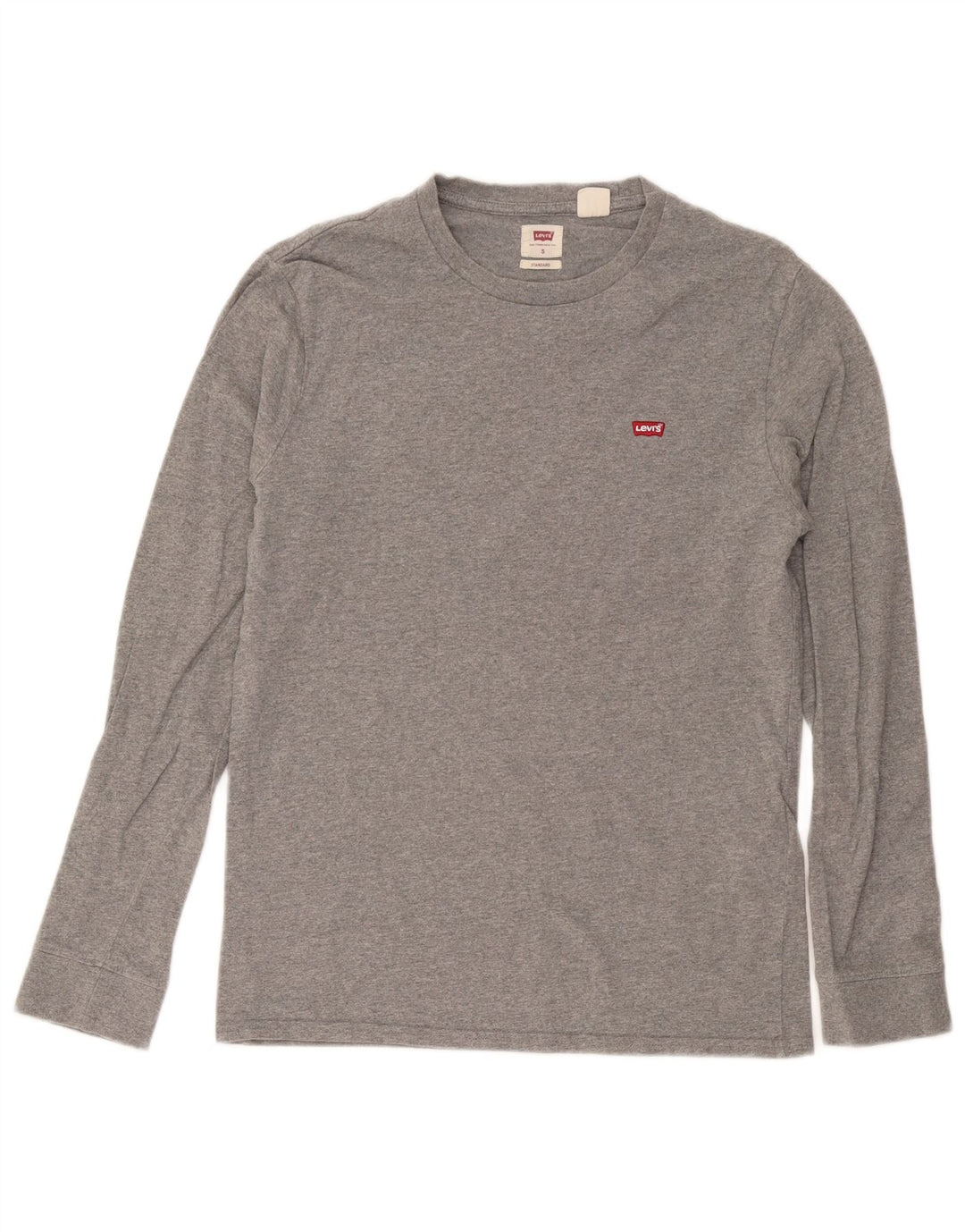 Levi's Maglia da uomo con vestibilità standard a maniche lunghe in cotone chiazzato grigio piccolo