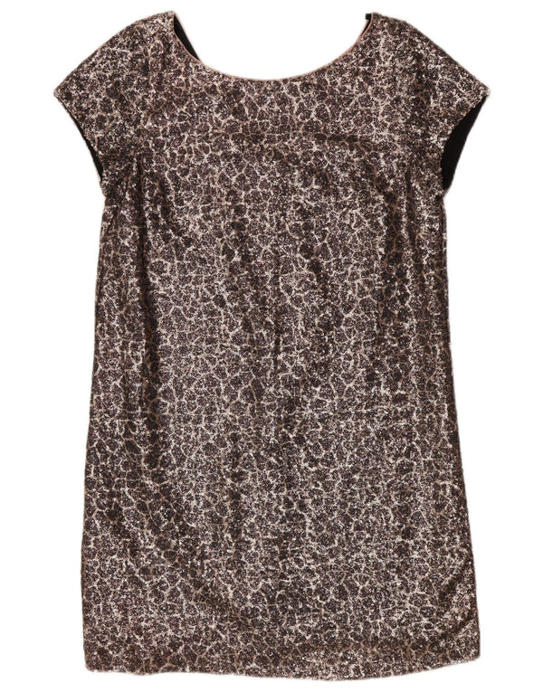 Næste Dame Paillet Shift Dress UK 12 Medium Sølv Nylon