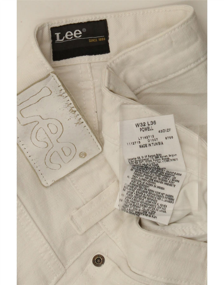 LEE Damen Powell Slim Jeans W32 L27 Weiße Baumwolle