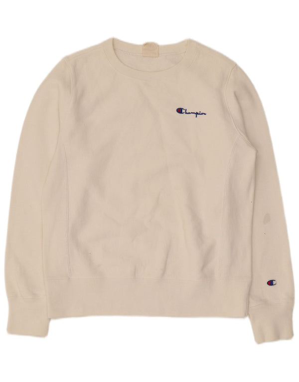 Felpa da donna Champion Jumper UK 16 Large White Cotton