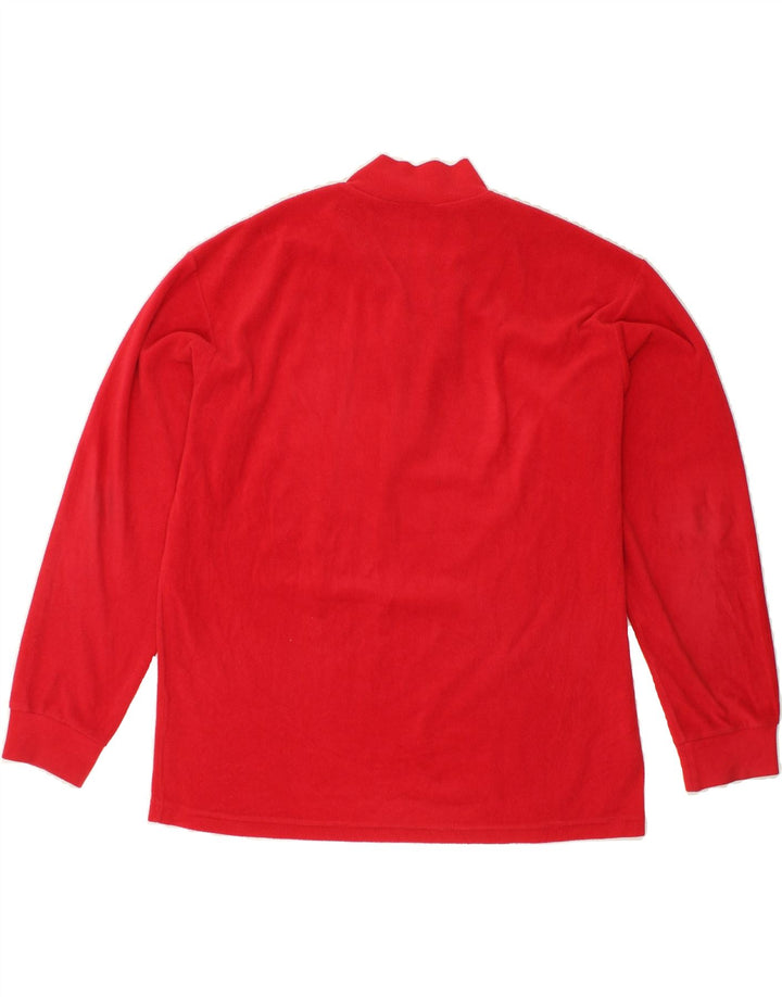 FILA Mens Zip Neck Fleece Jumper IT 42 Large Red Polyester Vintage Fila and Second-Hand Fila from Messina Hembry 