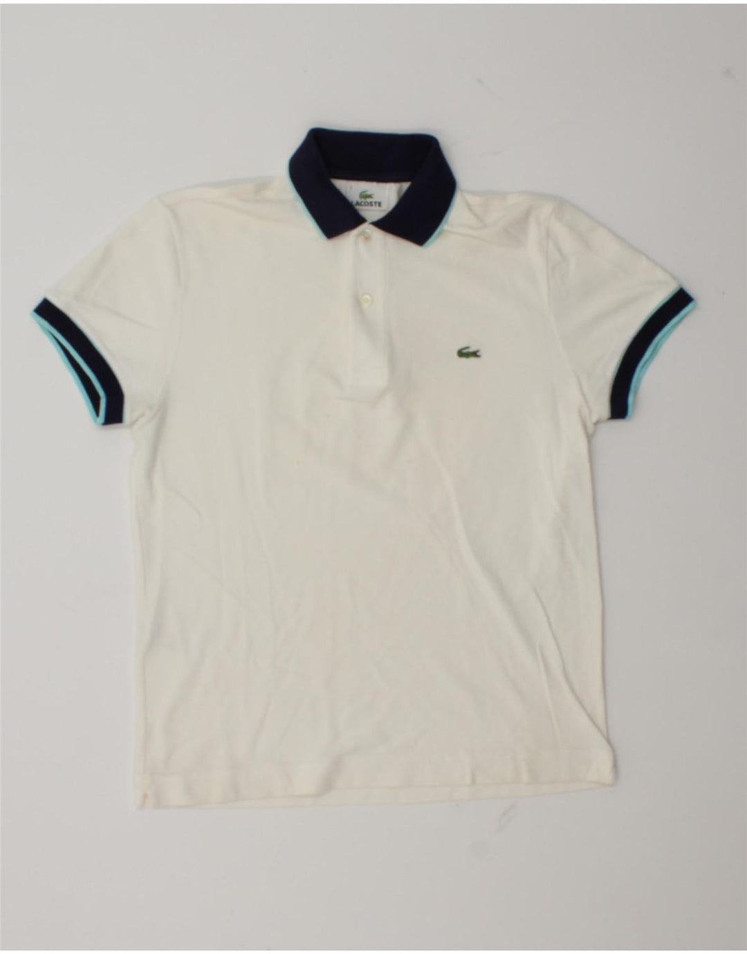 Lacoste Mens Rugby Polo Shirt Size 3 Small White Cotton
