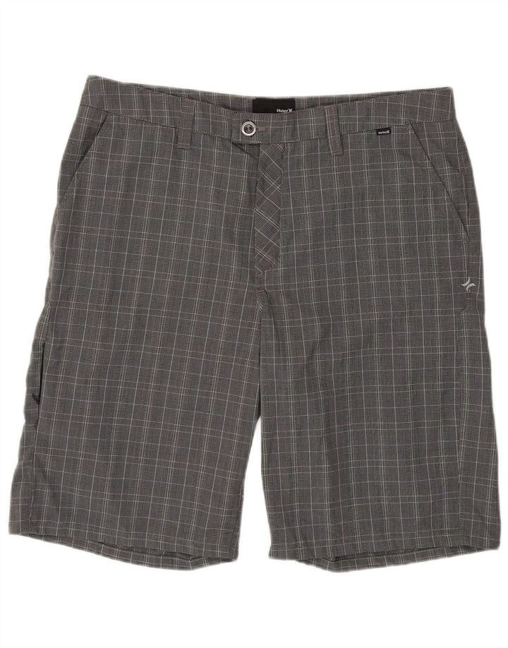 Pantaloncini chino da uomo Hurley W36 Large grigio pied de poule in poliestere