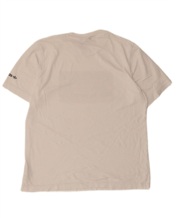 Adidas Mens Graphic T-Shirt Top Medium White Cotton