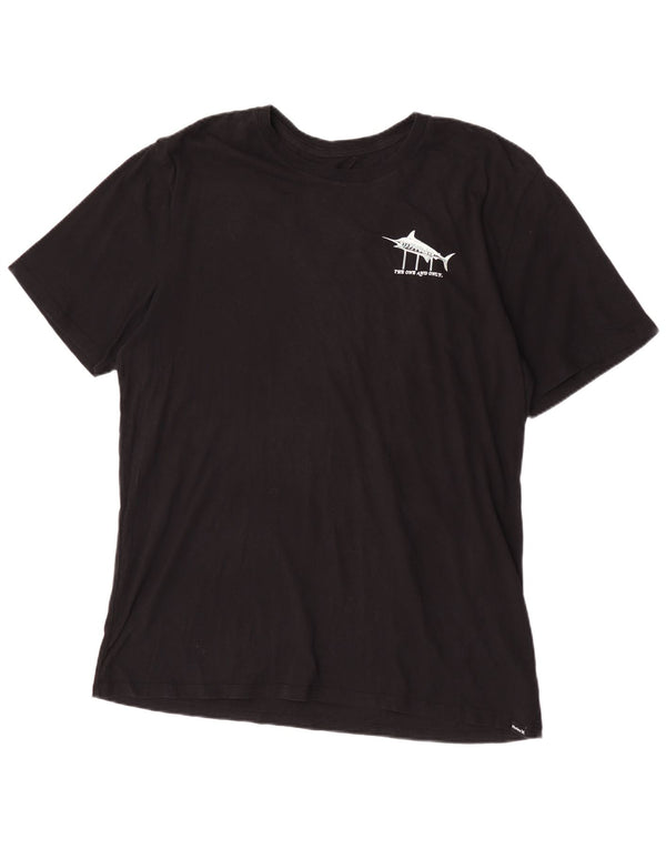 Hurley Mens Graphic T-Shirt Top 2XL Black Cotton