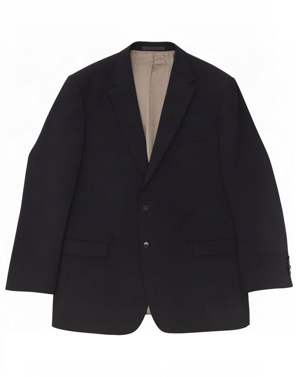 Marks & Spencer Mens Long 2 Button Blazer Jacket UK 48 2XL Grey Wool