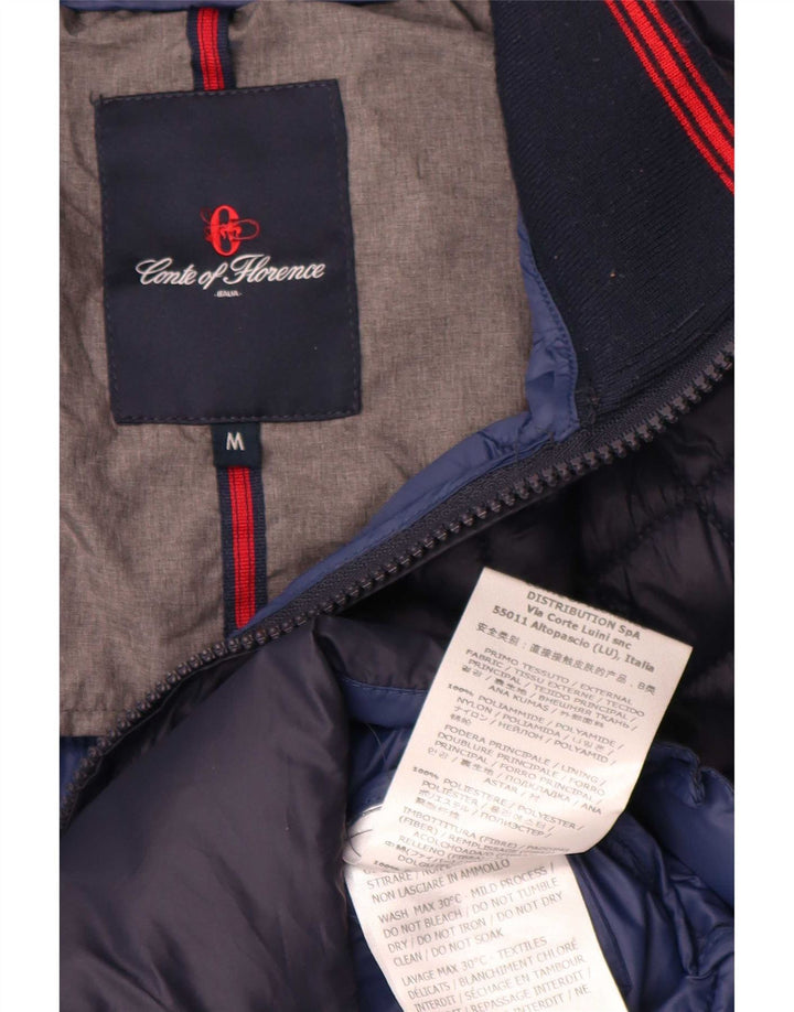 Conte of Florence Mens Padded Jacket UK 38 Medium Navy Blue Polyamide