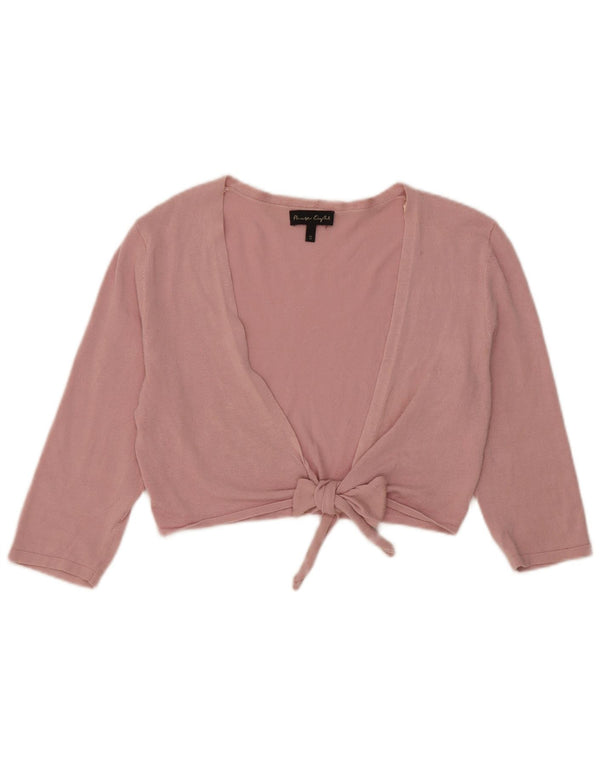Phase Eight Womens Crop 3/4-ærmet frontslips Cardigan Top UK 10 Small Pink