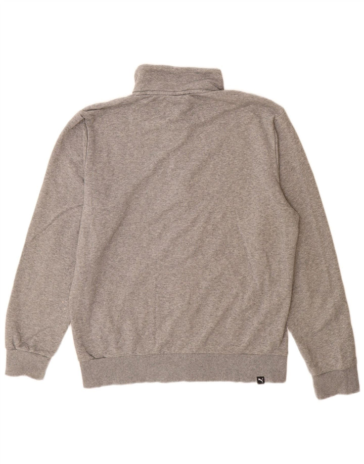 Puma Mens Graphic Tracksuit Top Jacket Medium Grey Flecked Cotton
