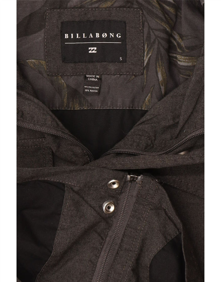 Billabong Mens Hooded Utility Jacket UK 36 Small Grey Polyester