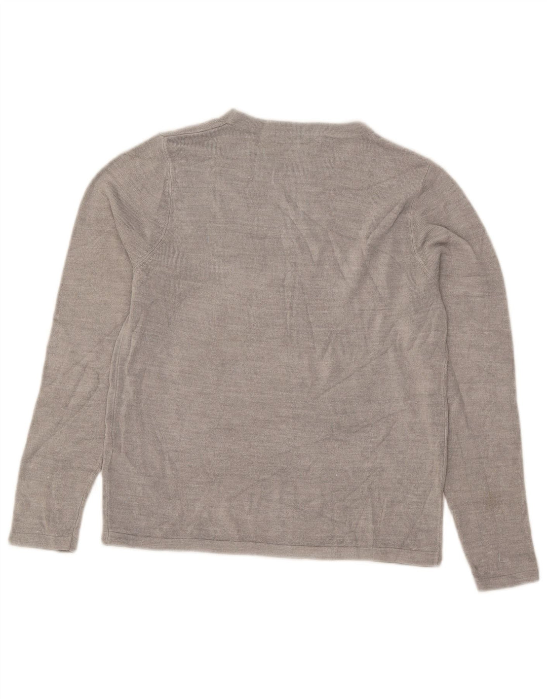 Marks & Spencer Womens Boat Neck Jumper Sweater UK 12 Medium Grey Acrylic