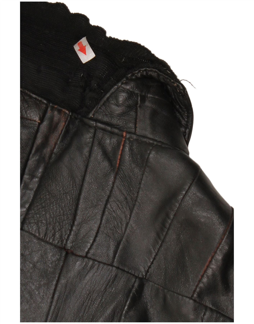 Vintage kvinde bomber læderjakke UK 12 Medium sort læder