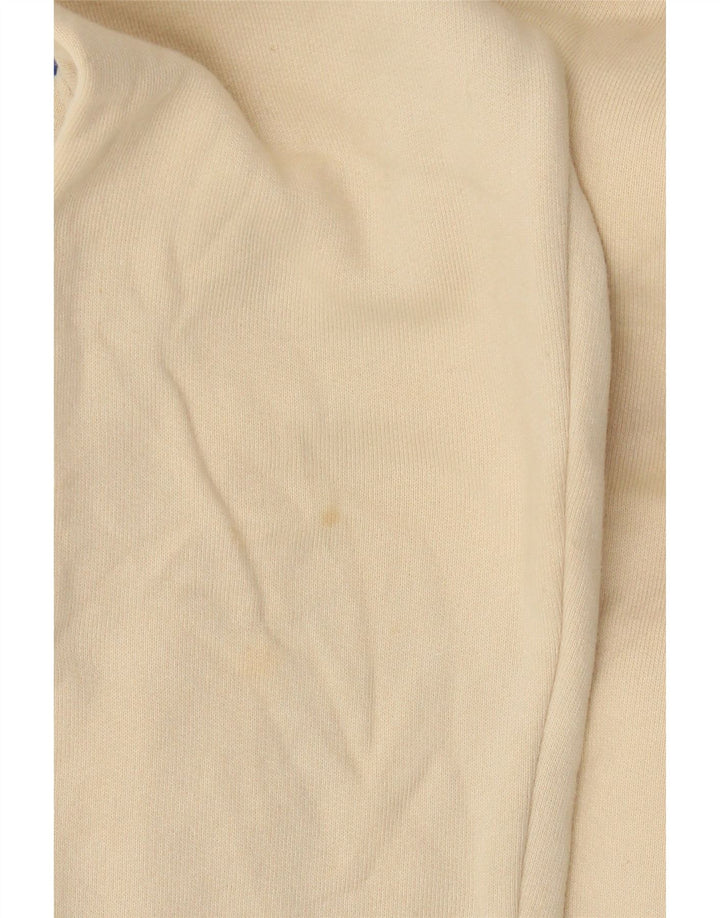 Asics Womens Graphic Tracksuit Top Jacket UK 10 Small Beige Cotton