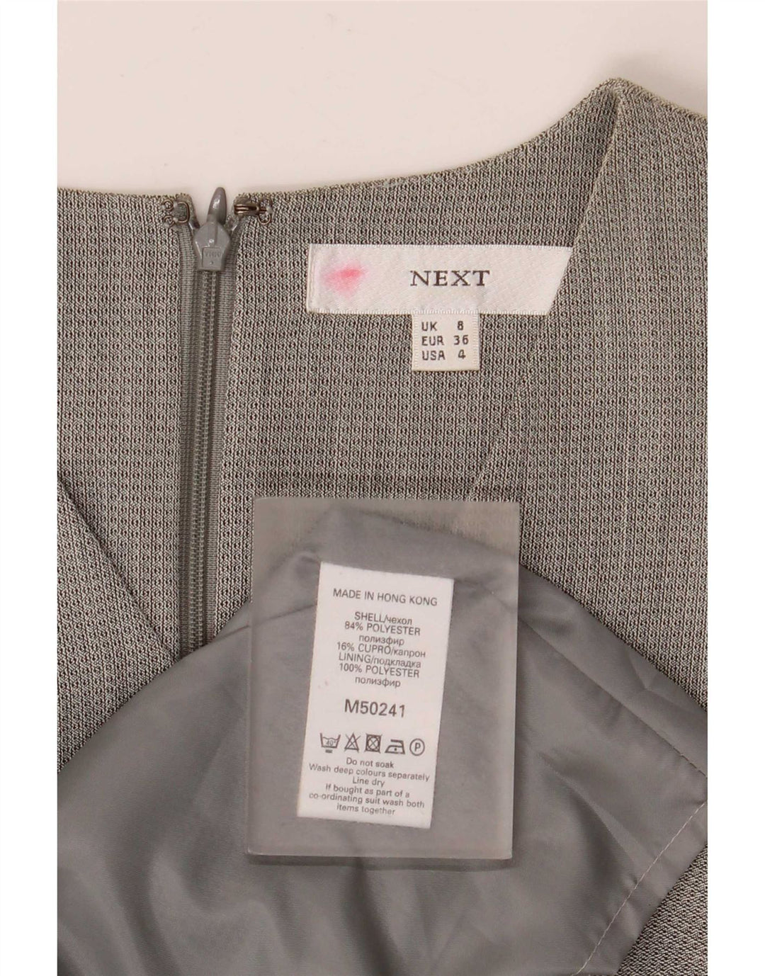 Next Womens Sleeveless Sheath Dress UK 8 Small Grey Cupro