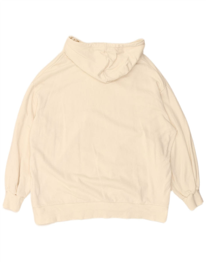 PUMA Womens Oversized Hoodie Jumper UK 14 Medium White Cotton