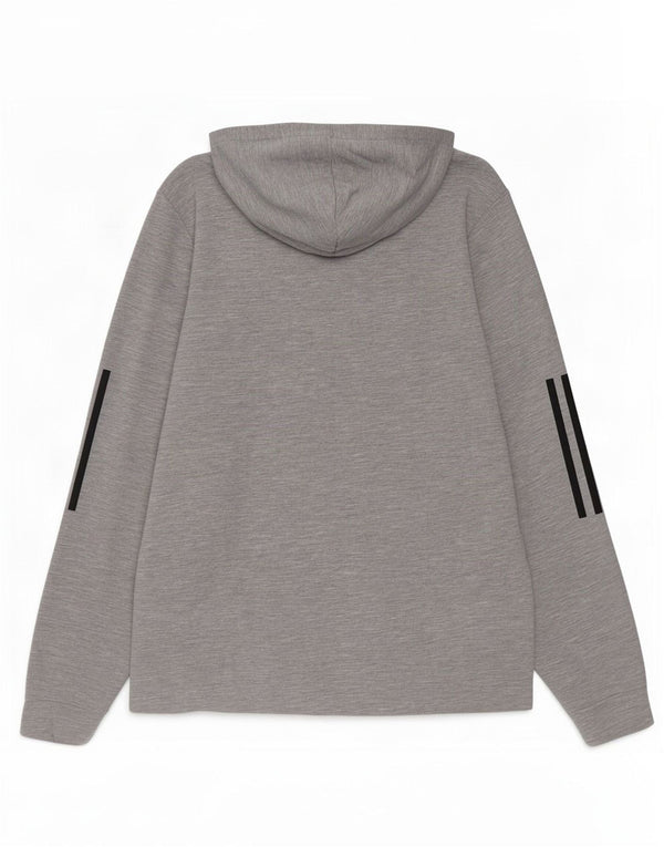 Adidas Mens Graphic Hoodie Jumper Small Grey Polyester