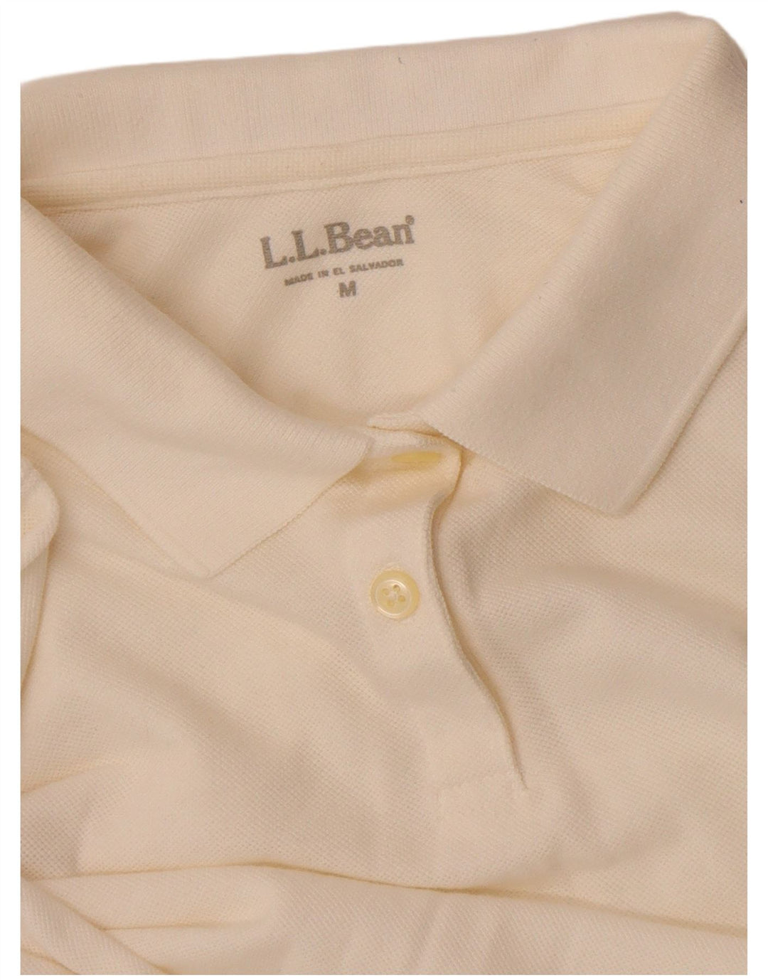 L.L.Bean Womens Long Sleeve Polo Shirt UK 14 Medium White