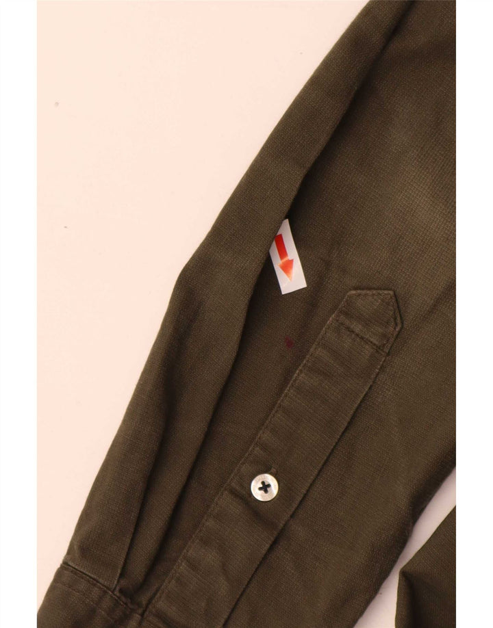 Lee Mens Slim Fit Shirt Medium Khaki Cotton