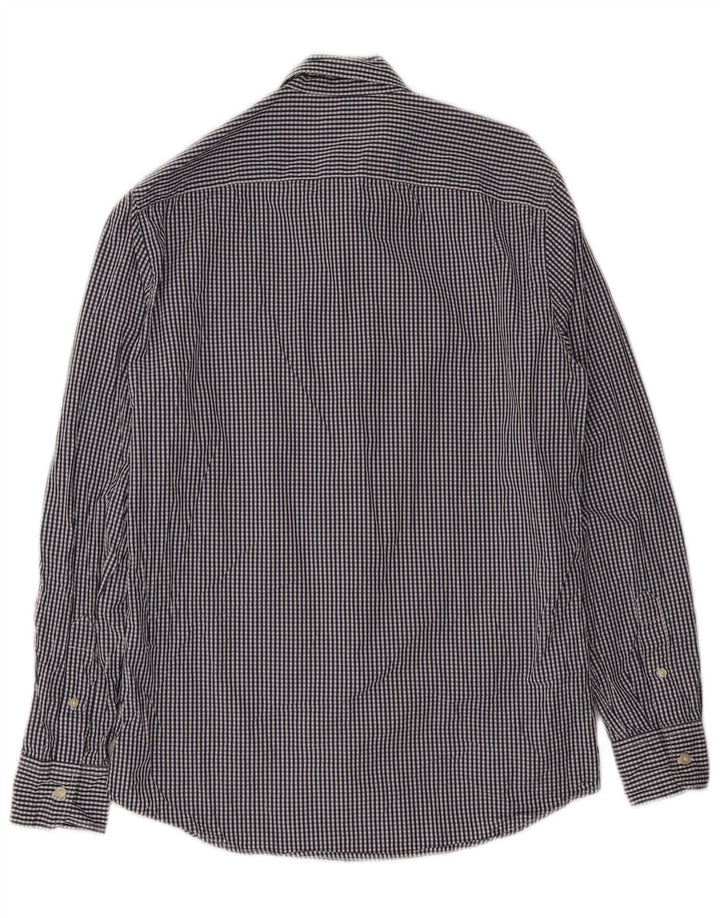Benetton Herreskjorte Medium Blue Gingham Cotton
