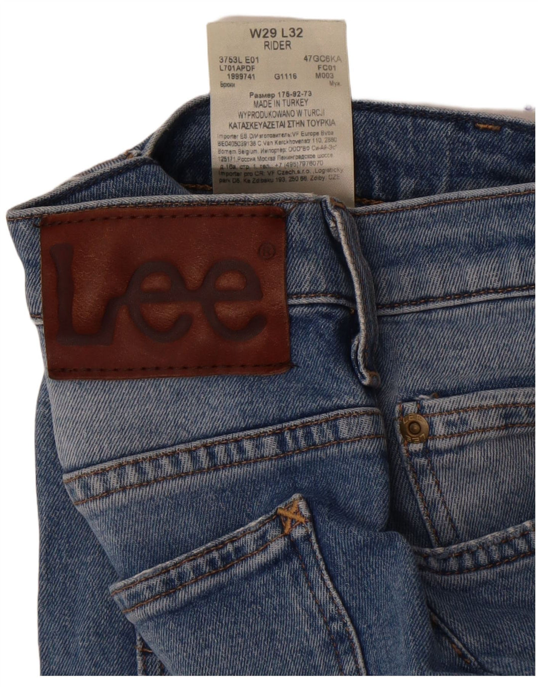 Lee Mens Rider Slim Jeans W29 L32 Blue Cotton
