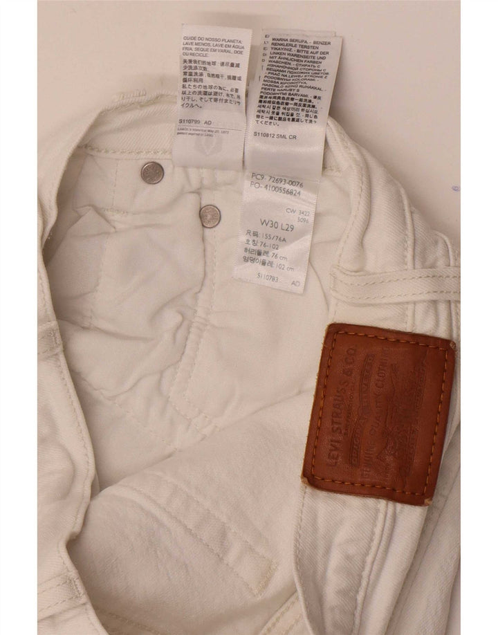 Levi's Womens Ribcage Straight Jeans W30 L29 White Cotton