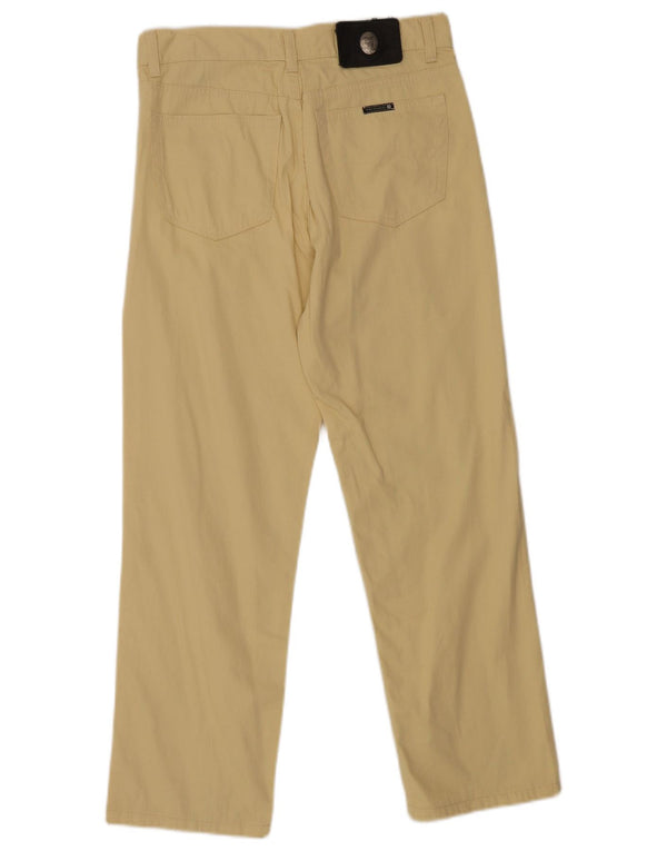 Trussardi Womens Straight Casual Trousers W32 L27 Yellow Cotton