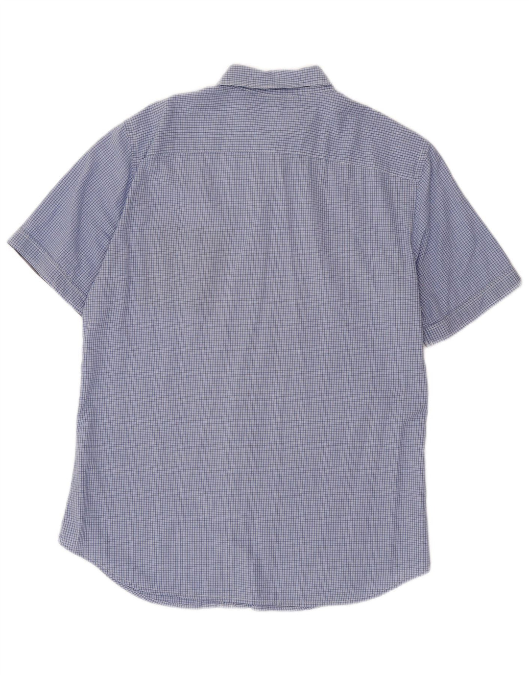Benetton Mens Short Sleeve Shirt Medium Blue Check