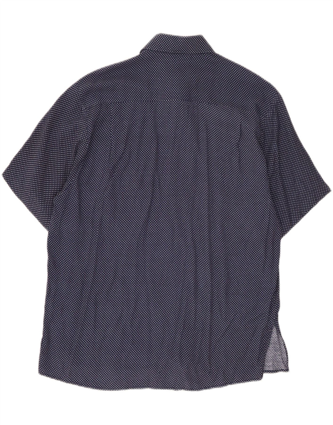COTTON CLUB Mens Short Sleeve Shirt Medium Navy Blue Polka Dot Vintage Cotton Club and Second-Hand Cotton Club from Messina Hembry 
