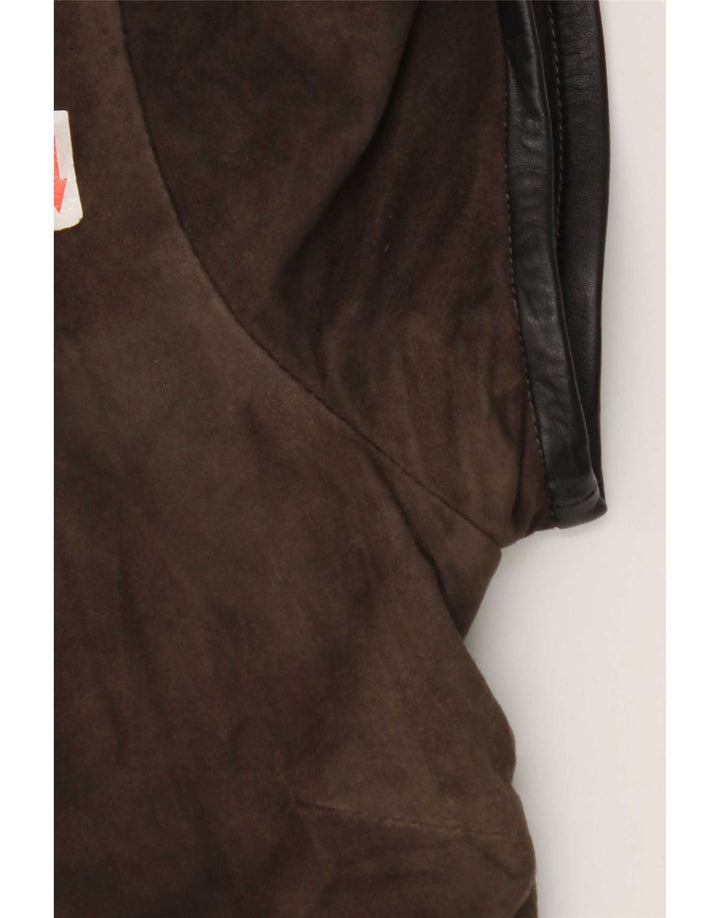 Vintage Damen Wildleder-Etuikleid IT 44 Mittelbraun
