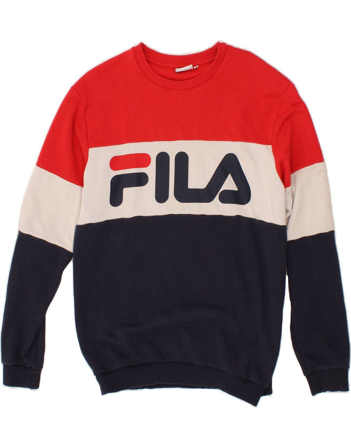 FILA Mens Graphic Sweatshirt Jumper Medium Multicoloured Colourblock