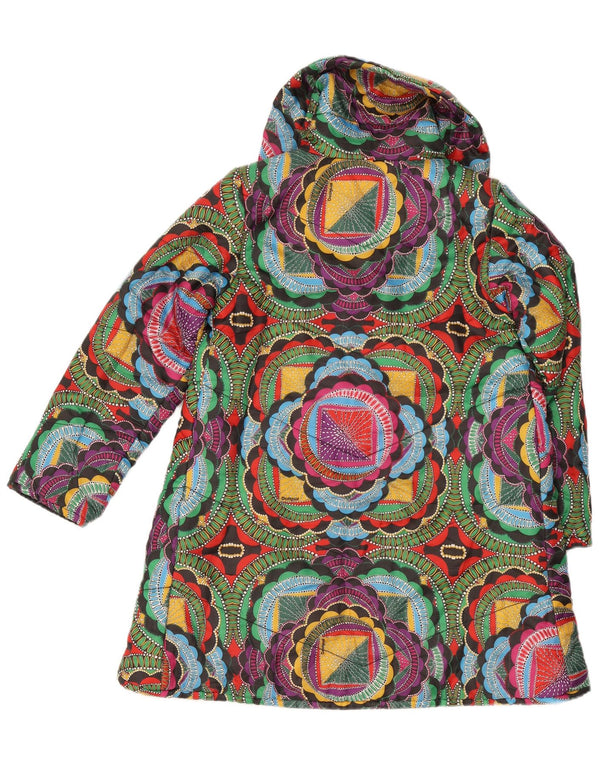 Desigual Damen Wattierte Jacke UK 10 Small Mehrfarbiges geometrisches Polyester