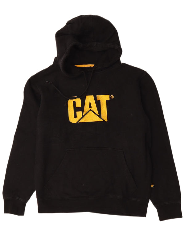 Caterpillar Mens Graphic Hoodie Jumper Medium Black Cotton