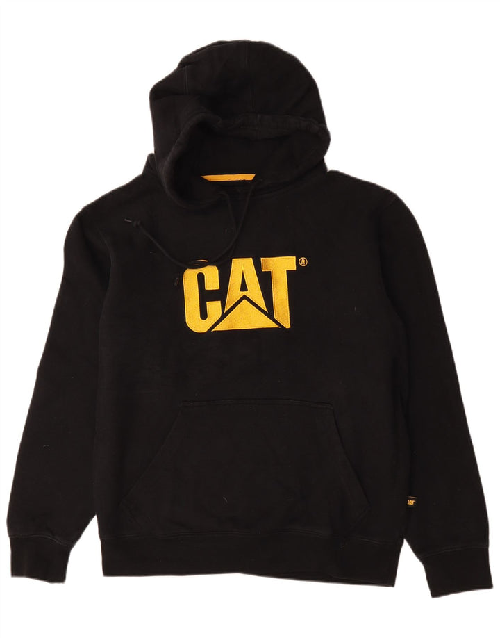 Caterpillar Mens Graphic Hoodie Jumper Medium Black Cotton