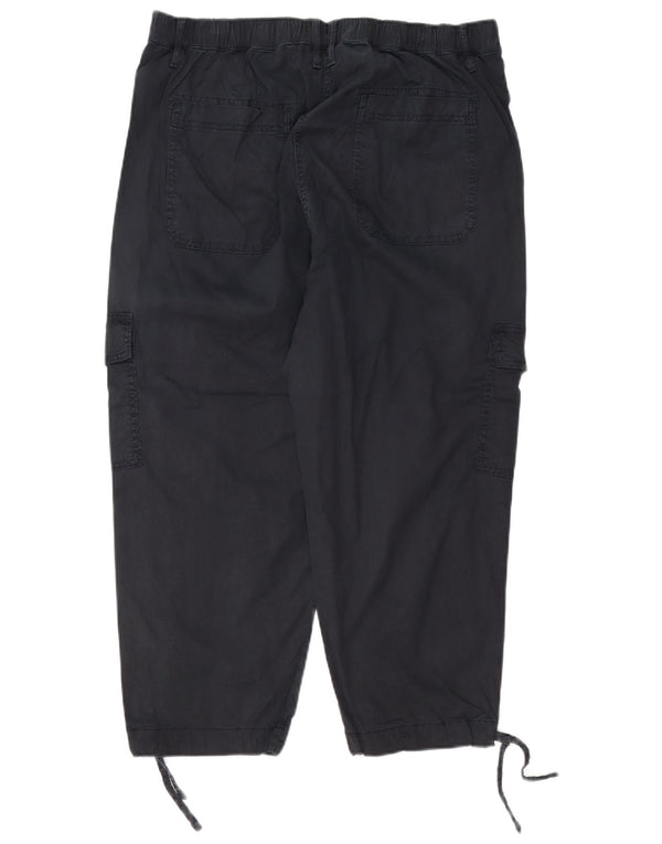 Marks & Spencer Womens High Waist Cargo Trousers UK 16 Large W38 L23 Black