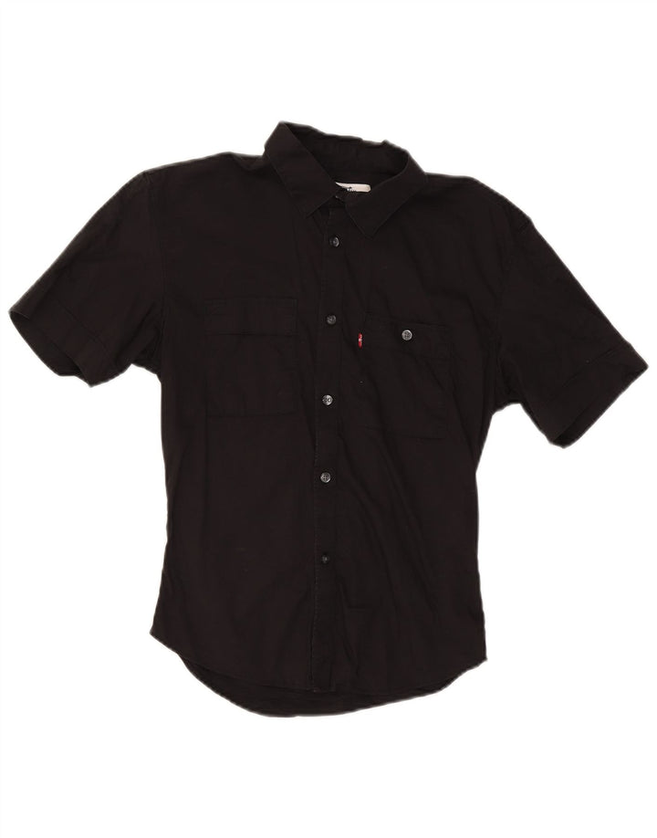 Levi's Mens Short Sleeve Slim Fit Shirt Small Black Cotton
