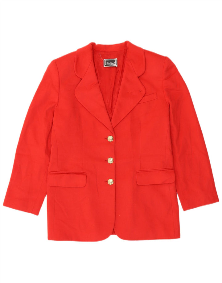 Luisa Spagnoli Womens 3 Button Blazer Jacket IT 46 Large Red Virgin Wool
