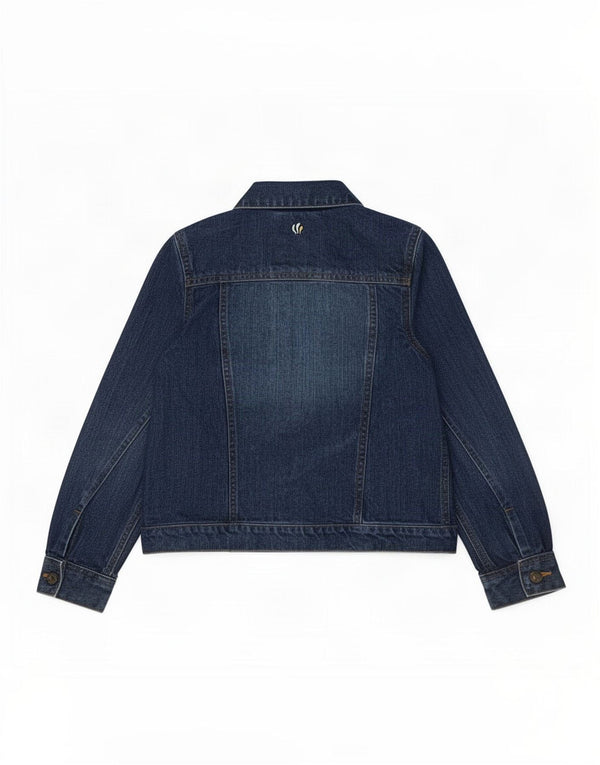 Giacca Jeans Bambina Fat Face 9-10 Anni Cotone Blu Farfalla