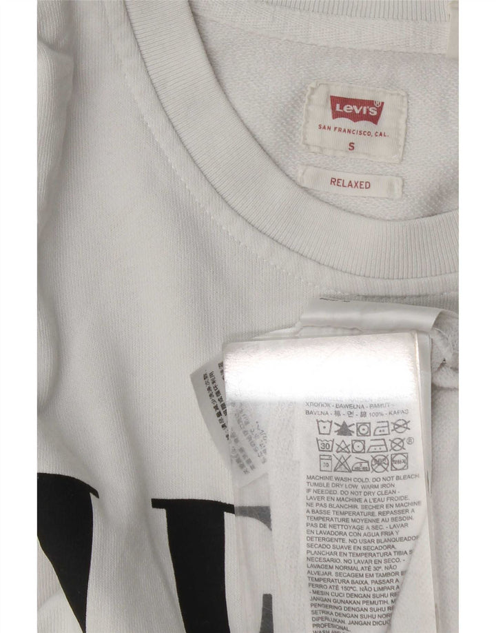 Levi's afslappet grafisk sweatshirt til mænd, lille hvid bomuld