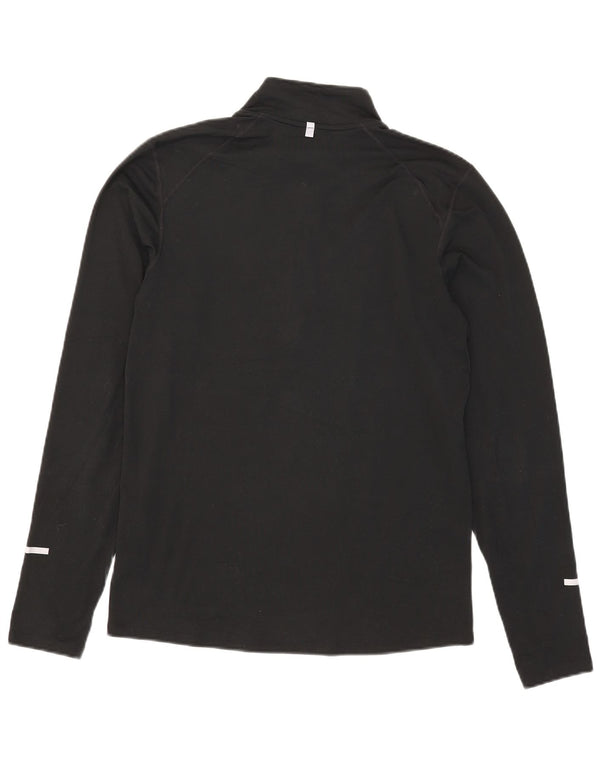 Nike Hommes Dri Fit Zip Neck Pull Survêtement Haut Petit Noir Polyester